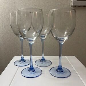 Luminarc Blue Stem Wine Glasses